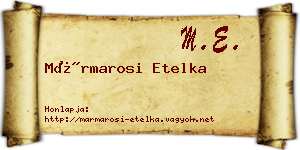 Mármarosi Etelka névjegykártya